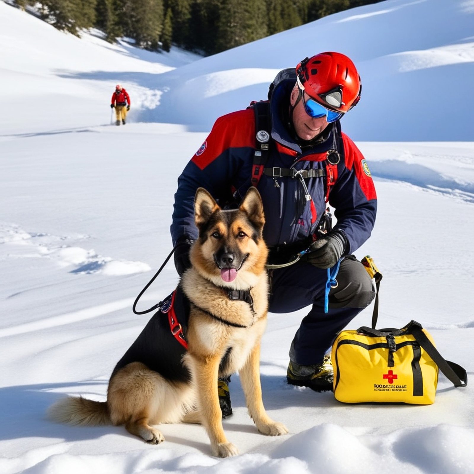 rescue german shepherd in snow - german shepherd