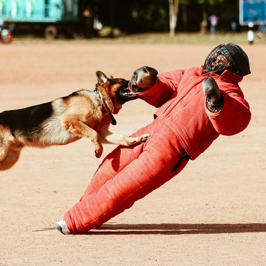 German Shepherd biting- Australian Shepherd vs German Shepherd